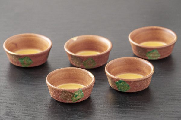差しちょこ 醤油小皿　赤茶角模様　5個セット