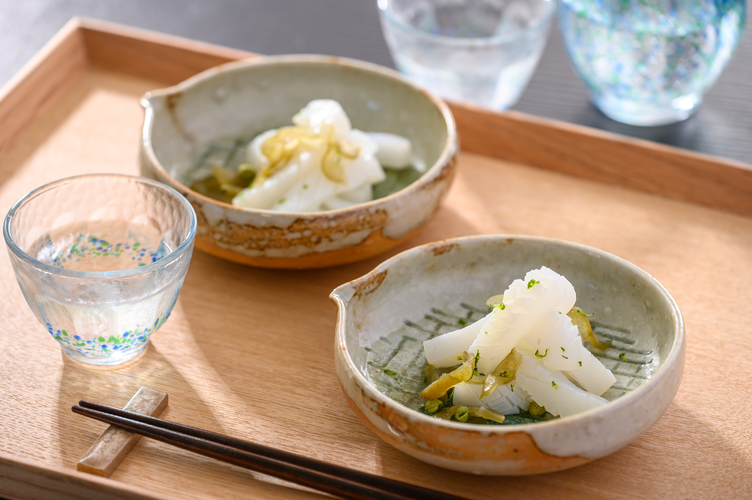 烏賊の和え物と冷酒