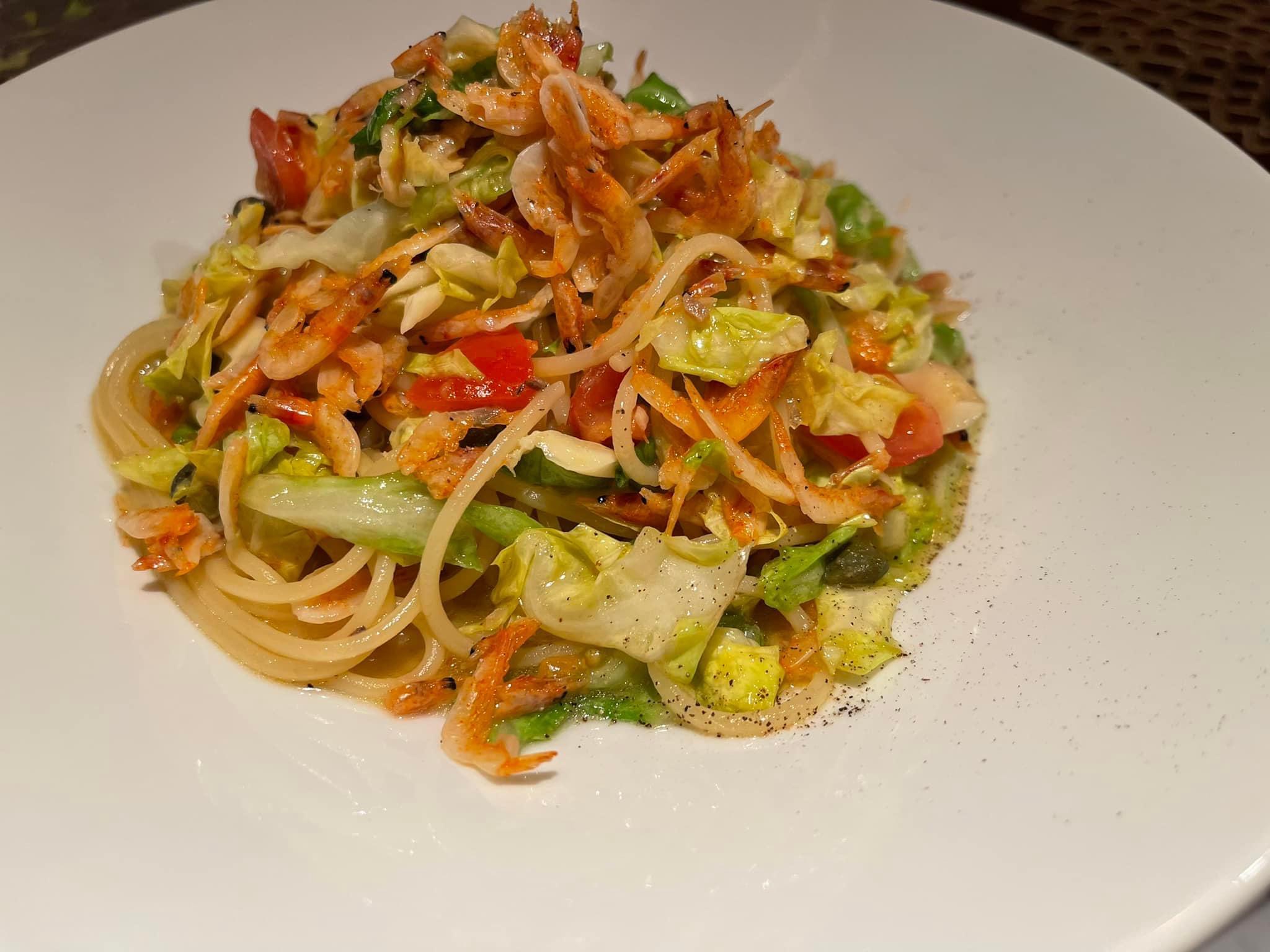 春キャベツと桜海老のパスタ